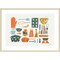 Retro Kitchen I by Becky Thorns Wood Framed Wall Art Print 41 in. W x 30 in. H